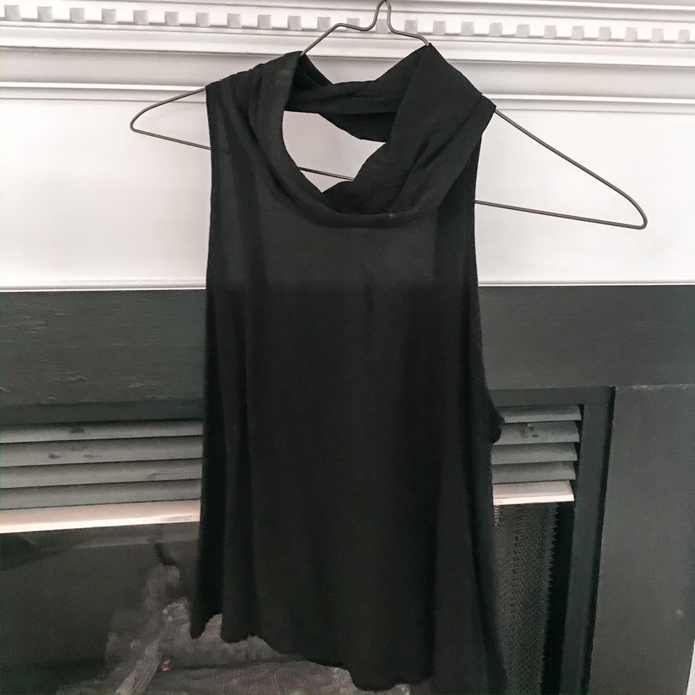 FREE PEOPLE BLACK HALTER TOP